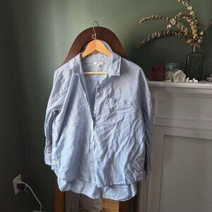 Blue Striped Madewell Button Down Size Large